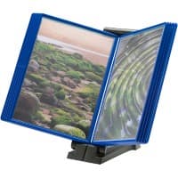 Djois Flex-o-Frame Zichtpanelensysteem 10 Panelen A4 Metaal Antraciet, blauw
