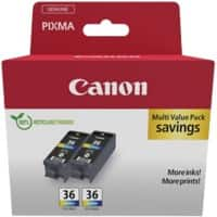 Canon 36 Origineel Inktcartridge Cyaan, Geel, Magenta Pak van 2