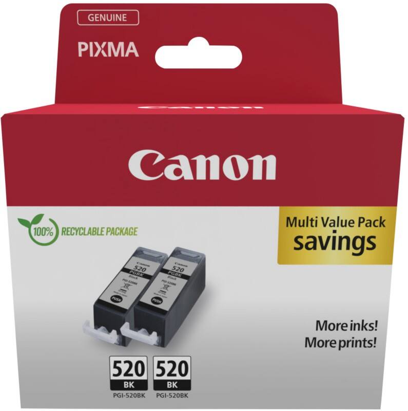 Canon 520 Origineel Inktcartridge Zwart Duopak 2 Stuks