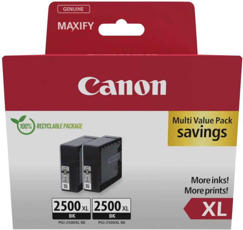Canon 2500 Origineel Inktcartridge Zwart Duopak van 2