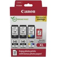 Canon 545, 546 Origineel Inktcartridge Cyaan, Geel, Magenta, Zwart Multipak van 3