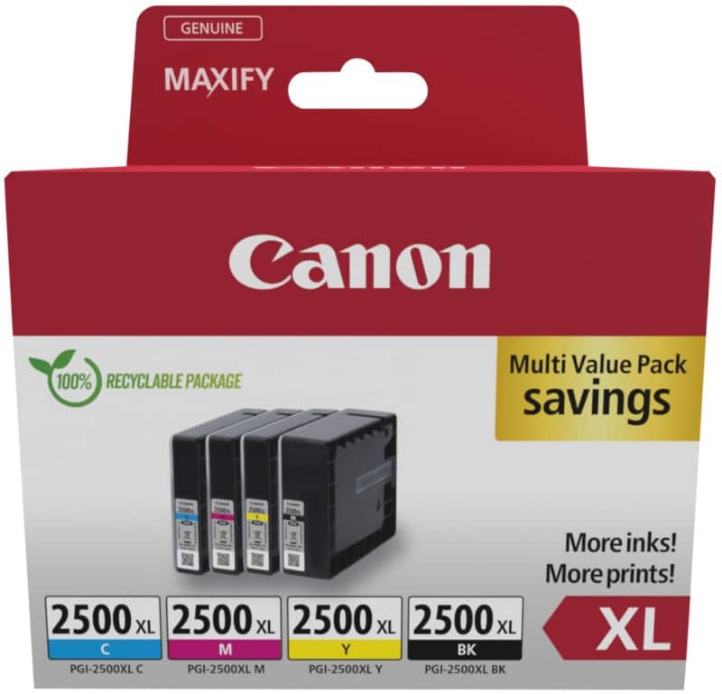 Canon 2500 Origineel Inktcartridge Cyaan, Geel, Magenta, Zwart Multipak van 4