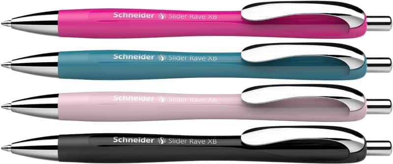 Schneider Slider Rave 3+1 Balpen Blauw Extra breed Navulbaar 4 Stuks