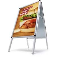 SHOWDOWN A-Board 32mm Foldable Stoepbord 2 Panelen A1 Aluminium Zilver Weerbestendig