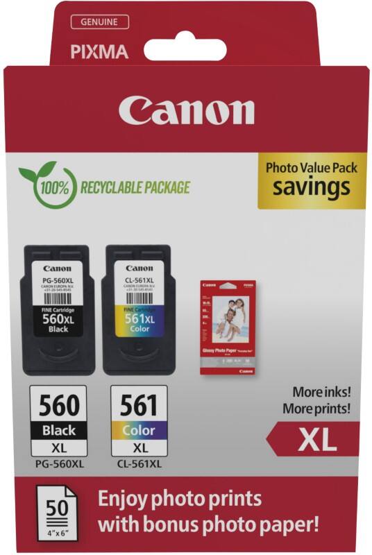Canon CL-561XL Inktcartridge 3712C008 Zwart, cyaan, magenta, geel 2 Stuks Foto-inkt