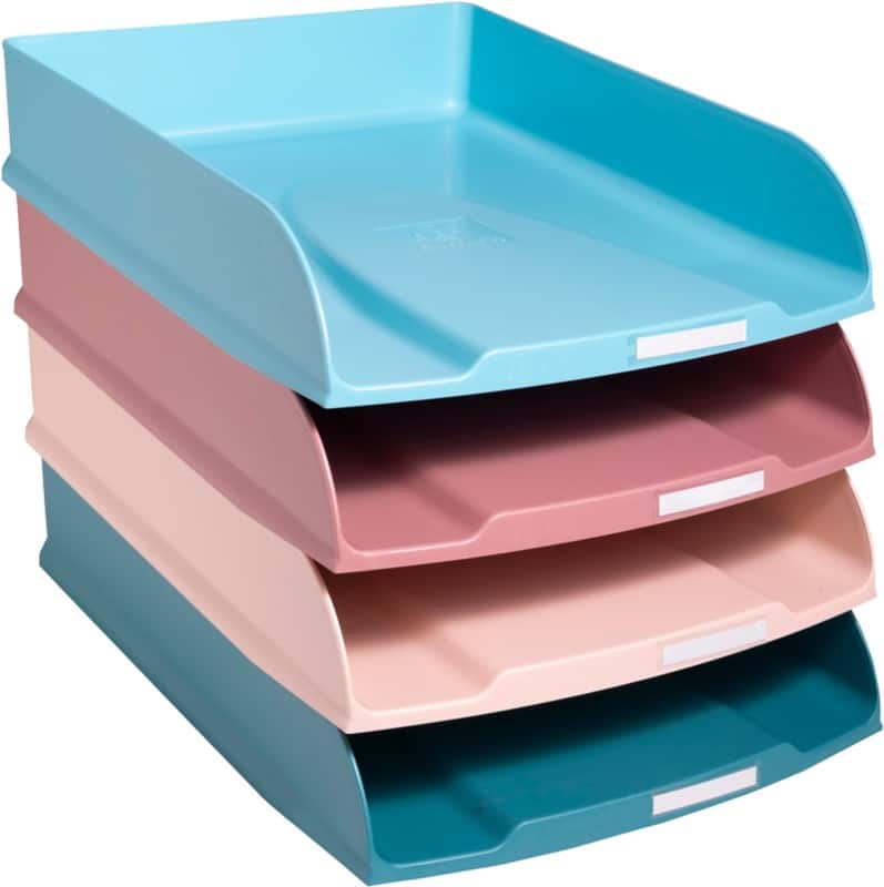 Exacompta Skandi Brievenbakje Stapelbaar A4 Maxi Kleurenassortiment Pak van 4