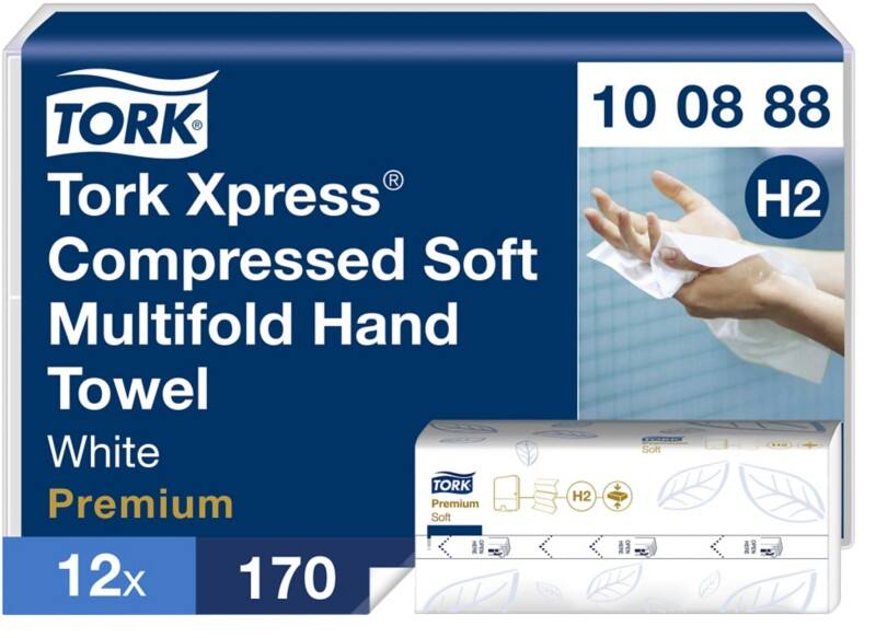 Tork Xpress - Premium  Handdoek H2 M-vouw Wit 2-laags 100888 12 Stuks à 170 Vellen
