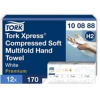 Tork H2 Handdoek Wit 100888 Pak van 12 x 170 vellen