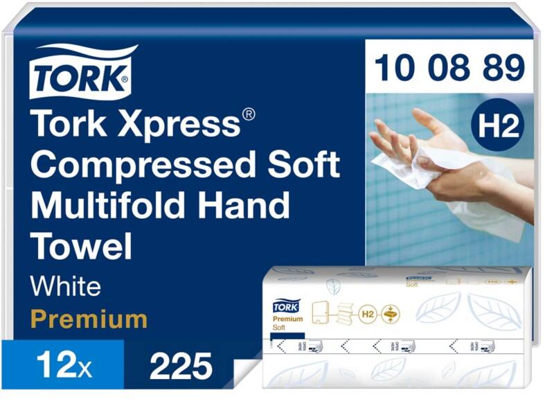 Tork Xpress - Premium  Handdoek H2 Z-vouw Wit 2-laags 100889 12 Stuks à 225 Vellen