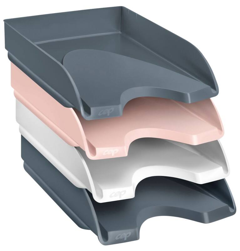 CEP Mineral Brievenbakje Stapelbaar Kleurenassortiment Pak van 4