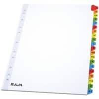 RAJA Mylar Alfabetisch Tabbladen  Kleurenassortiment 20 tabs Rechthoekig 11 Gaten  