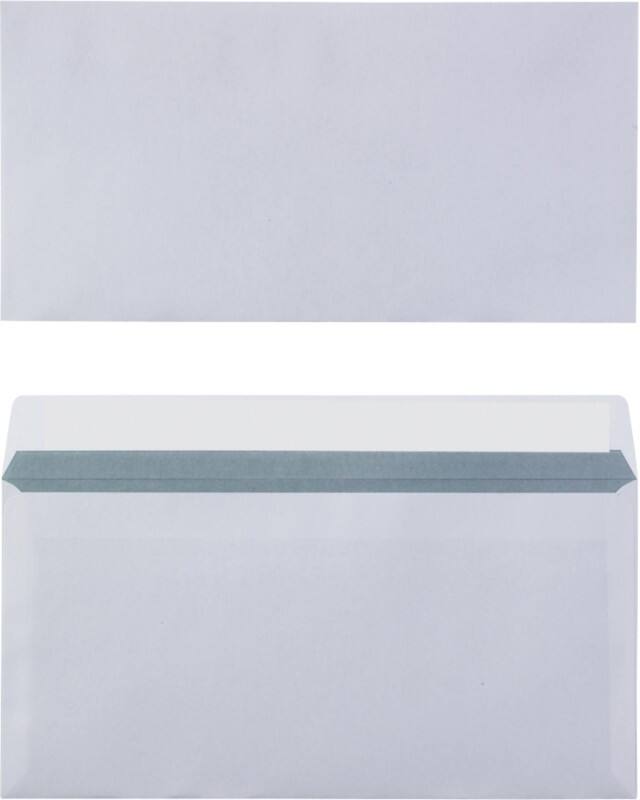Viking DL Kleefstrip Enveloppen Wit 220 (B) x 110 (H) mm Zonder venster 80 g/m² 100 Stuks
