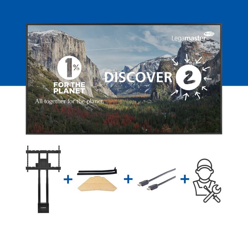 Legamaster Displayscherm Discover 2 75 inch Elektrisch hoogteverstelbaar Professionele bundel