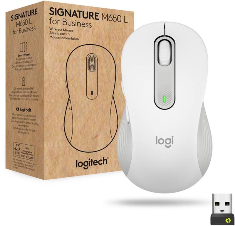 Logitech M650 Draadloze muis Wit