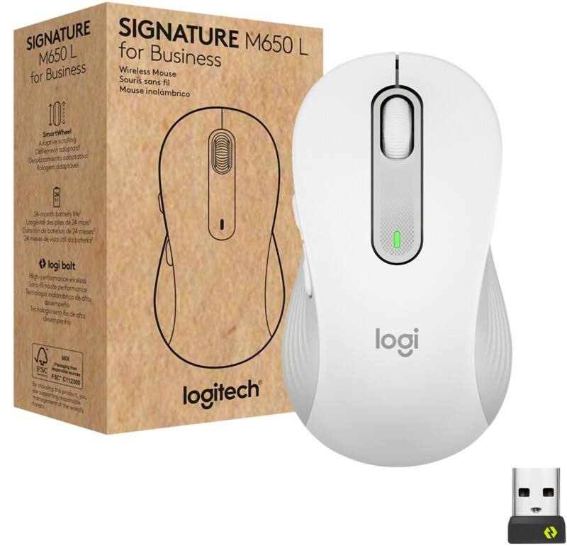 Logitech M650 L Draadloze muis Wit