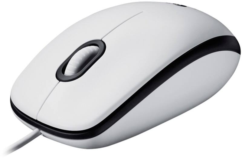 Logitech M100 Muis Bedraad Wit Geschikt voor linkshandigen