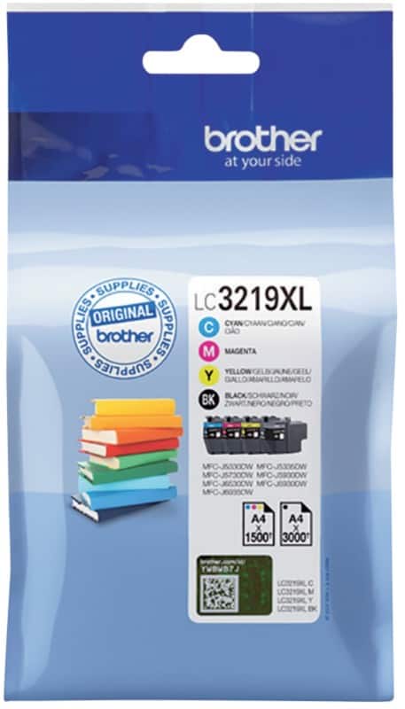 Brother LC3219XL Origineel Inktcartridge LC3219XLVAL Zwart, Cyaan, Magenta, Geel Multipak 4 Stuks