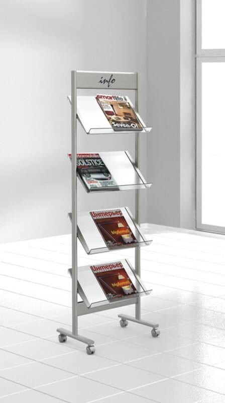 Kerkmann A4 Folderhouder Transparant, zilver 42635414 510 (B) x 350 (D) x 1,600 (H) mm