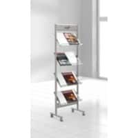 Kerkmann Folderhouder A4 Transparant, zilver 42635414 510 (B) x 350 (D) x 1.600 (H) mm