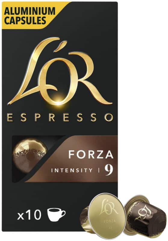 L'or espresso forza koffiecups dark pak van 100 à 0,5 g