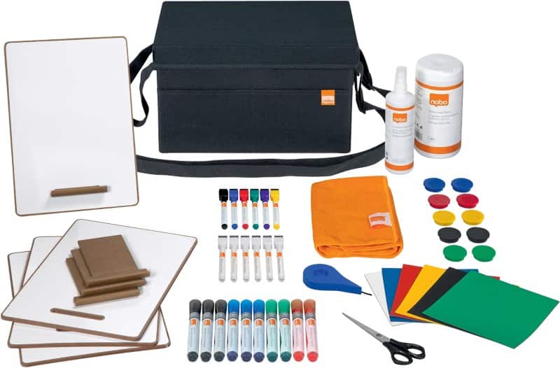 Nobo Whiteboard accessoire starterkit in draagtas 1915711 grijs 35,5 x 23 cm