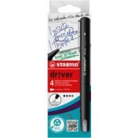 STABILO dr!ver Fineliner 0,4 mm Naaldpunt Kleurenassortiment EO1088/4-01 4 Stuks