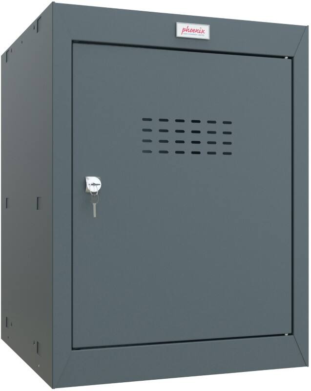 Phoenix Staal Garderobekast 1 Deur Sleutelslot 400 x 400 x 520 mm Antraciet, Grijs