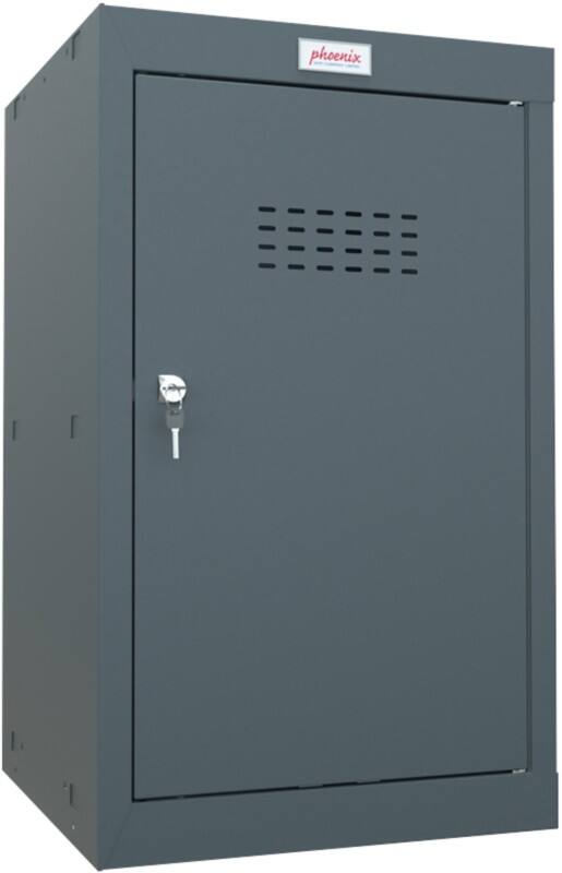 Phoenix Staal Garderobekast 1 Deur Sleutelslot 400 x 400 x 665 mm Antraciet, grijs
