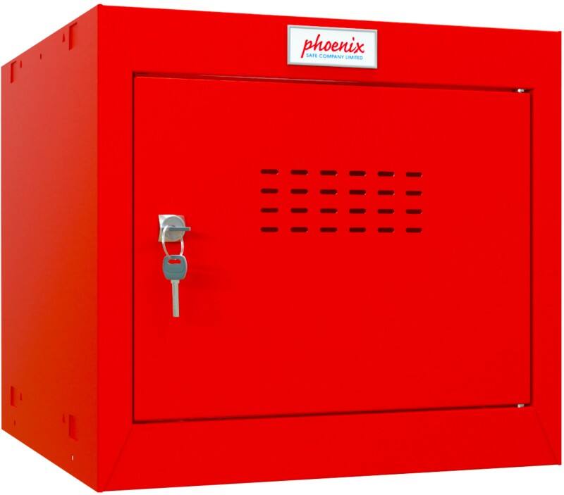 Phoenix Staal Garderobekast 1 Deur Sleutelslot 400 x 400 x 365 mm Rood