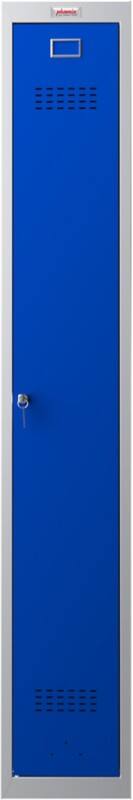 Phoenix Personal Lockers Staal Garderobekast 1 Deurs Sleutelslot 300 x 500 x 1,830 mm Blauw, Grijs