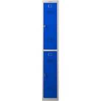 Phoenix Personal Lockers Staal Garderobekast 2 Deurs Sleutelslot 300 x 500 x 1,830 mm Blauw, Grijs