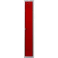 Phoenix Personal Lockers Staal Garderobekast 1 Deurs Sleutelslot 300 x 500 x 1,830 mm Grijs, Rood