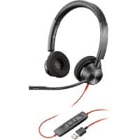 poly Blackwire Headset Achter het oor Met microfoon Stereo 3320 Zwart