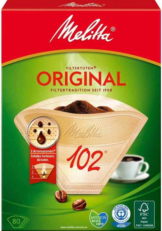 Melitta ORIGINAL 102 Koffiefilters Bruin Pak van 80