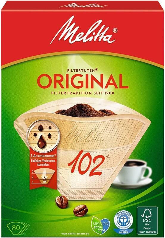 Melitta ORIGINAL 102 Koffiefilters Bruin 125 mm Pak van 80