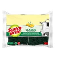 Scotch-Brite Classic Spons 10,5 x 2,5 x 15 cm Geel, groen 2 Stuks