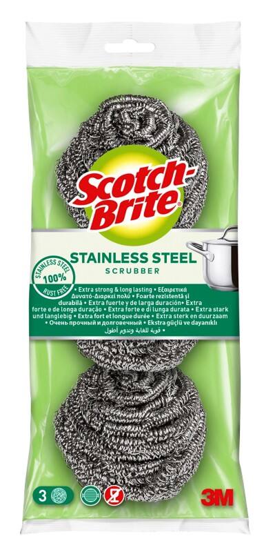 Scotch-Brite Stainless Steel Spons 17,6 x 10,7 x 22,5 cm Zilver 3 Stuks 