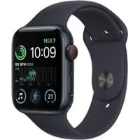 Apple Watch SE OLED 44 mm Digitaal 368 x 448 pixels Touchscreen 4G Zwart Wi-Fi GPS (satelliet)