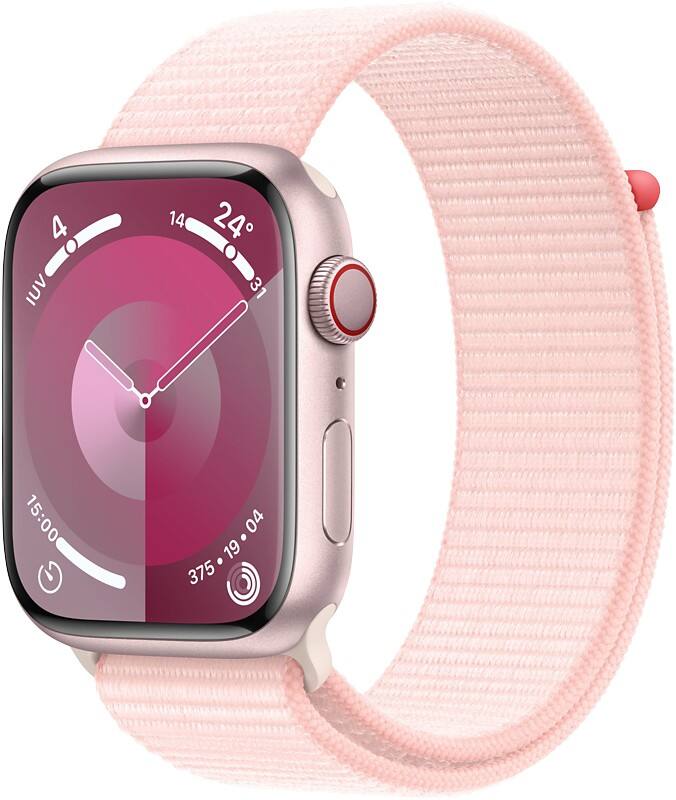 Apple Watch Series 9 45 mm Digitaal 396 x 484 pixels Touchscreen 4G Roze Wi-Fi GPS (satelliet)