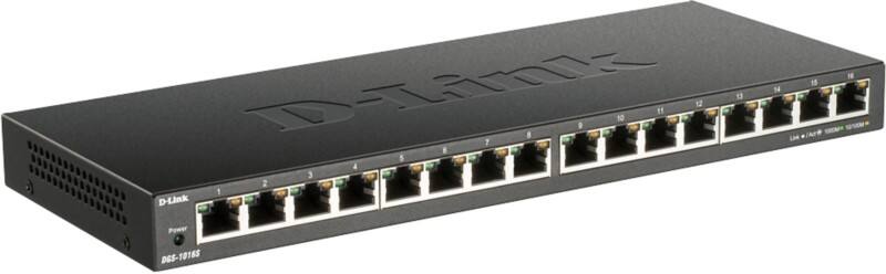 D-Link DGS-1016S Schakelaar Unmanaged Gigabit Ethernet (10/100/1000) Zwart