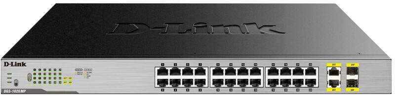 D-Link DGS-1026MP Netwerk Schakelaar Unmanaged Gigabit Ethernet (10/100/1000) Power over Ethernet (PoE) Grijs, zwart