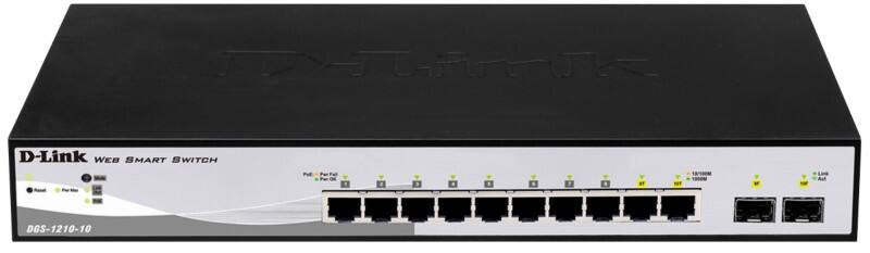 D-Link DGS-1210-10 Schakelaar Managed L2 Gigabit Ethernet (10/100/1000) 1U Grijs, zwart