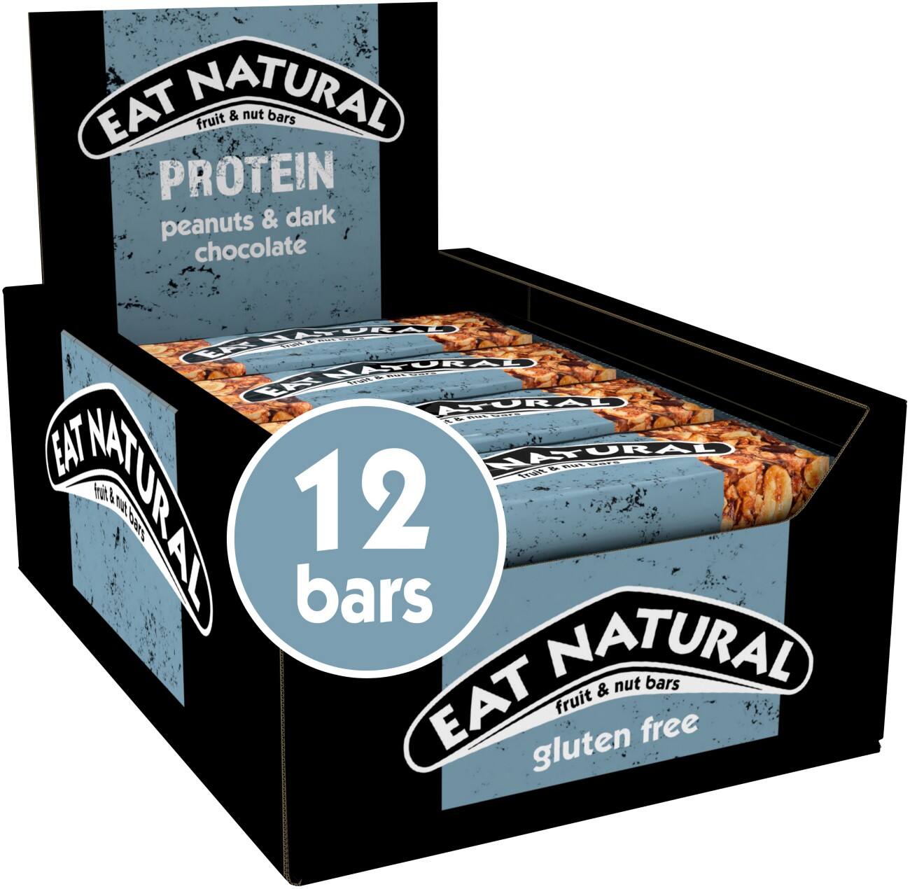 Eat Natural Snacks Pure chocolade, pinda Ontbijtreep 40 g 12 Stuks