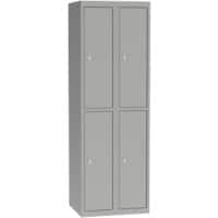 Garderobekast Metaal 4 deuren Hangslot 600 x 500 x 1.800 mm Grijs