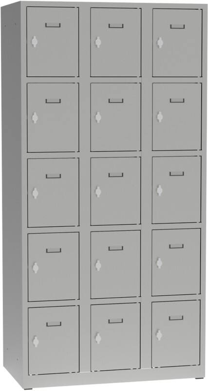 Garderobekast Metaal 15 deuren Hangslot 900 x 500 x 1.800 mm Grijs