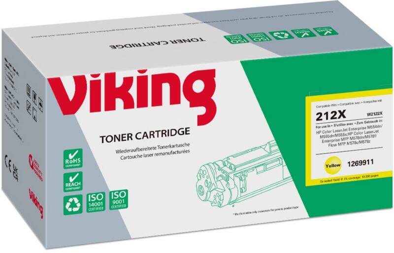 Viking W2122X Compatibel HP Tonercartridge Geel   