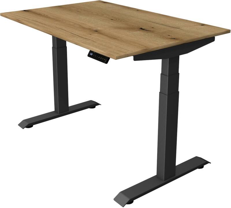 Kerkmann Elektronisch In hoogte verstelbaar Zit-sta-bureau Eiken T-poot 0 lades 0 ladeblokken 1.200 (B) x 800 (D) x 1.290 (H) mm Hout, Metaal