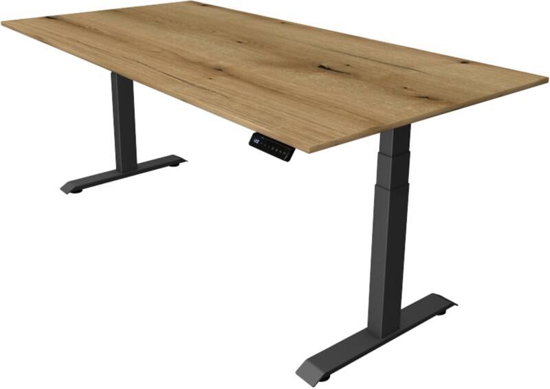 Kerkmann Elektronisch In hoogte verstelbaar Zit-sta-bureau Eiken T-poot 0 lades 0 ladeblokken 2.000 (B) x 1.000 (D) x 1.290 (H) mm Hout, Metaal