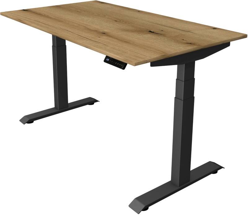 Kerkmann Elektronisch In hoogte verstelbaar Zit-sta-bureau Eiken T-poot 0 lades 0 ladeblokken 1.400 (B) x 800 (D) x 1.290 (H) mm Hout, Metaal