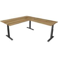 Kerkmann Elektronisch In hoogte verstelbaar Zit-sta-bureau Eiken T-poot 0 lades 0 ladeblokken 2.000 (B) x 2.200 (D) x 1.290 (H) mm Hout, Metaal